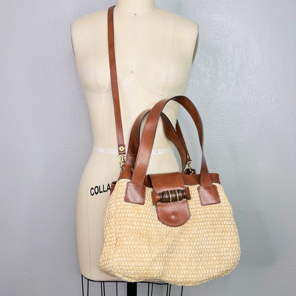 dillards Bags Dillards Made In Italy Straw And Leather Bag With